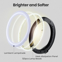10 "LED Selfie lampa pierścieniowa koło wypełnić światło ściemniania okrągła lampa statyw Trepied makijaż fotografia RingLight telefon stojak uchwyt 3